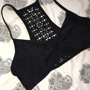 SOLD. Black Crochet Bikini Top
